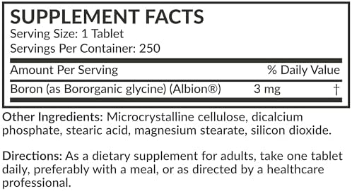 Futurebiotics Boron 3mg, Vegetariano, No GMO, Quelado para Mejor Absorción, 250 Tabletas - imagen 8