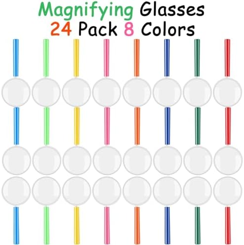Elcoho 24 Piezas Lentes de Aumento Coloridos 3X en 8 Colores, Regalos y Souvenirs para Fiestas, Ideal para Jóvenes y Lectura - imagen 3