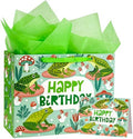 Bolsas de Regalo WRAPAHOLIC de Rana para Cumpleaños con Papel de Seda y Tarjeta - 10 x 5 x 13 pulgadas - Lindas Bolsas de Papel de Rana, Perfectas - imagen 1