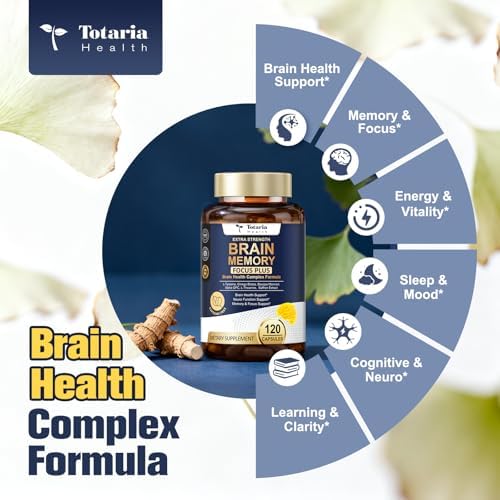 Suplementos Totara para la Memoria y Concentración丨Energía Sin Cafeína con L-Tirosina, Alpha GPC, Ginkgo Biloba, Bacopa Monnieri, Azafrán – Sin - imagen 3