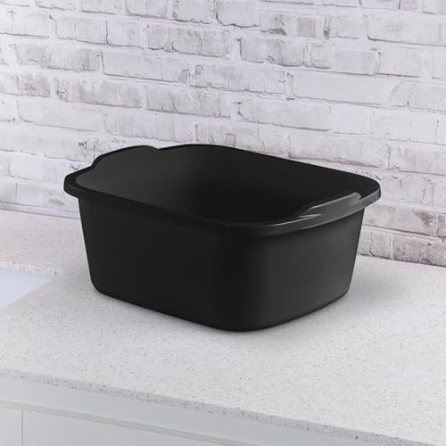 Bandeja de plástico de 18 Qt, tina multiusos para cocina y fregadero, color negro - imagen 3