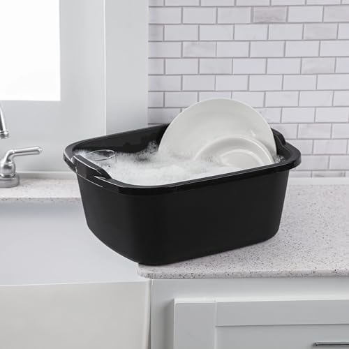 Bandeja de plástico de 18 Qt, tina multiusos para cocina y fregadero, color negro - imagen 4
