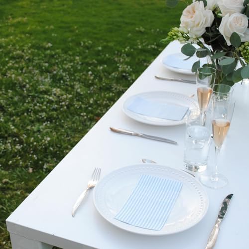 Servilletas de Papel Desechables Stxy en Azul y Blanco – Toallas de Papel con Tinta Comestible y Sin Manchas – Servilletas a Rayas para Baby Shower, - imagen 3