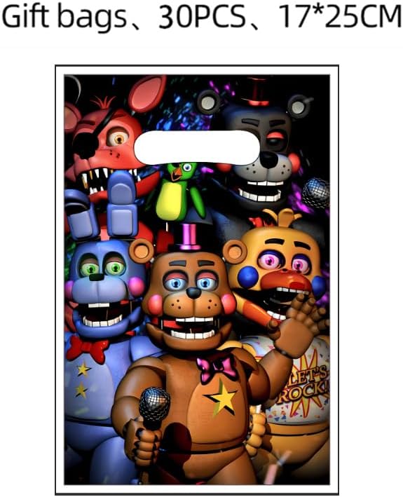 Bolsas de Regalo de Cumpleaños ZGYDNM 30pcs para Fiesta de Five Nights, Bolsas de Dulces y Sorpresas, Decoraciones de Fiesta - imagen 2