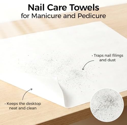 Toallas Desechables RAQEHO para Cuidado de Uñas, 50 Piezas, Lint-Free, para Manicura y Pedicura, 10.6X11.8 - imagen 4