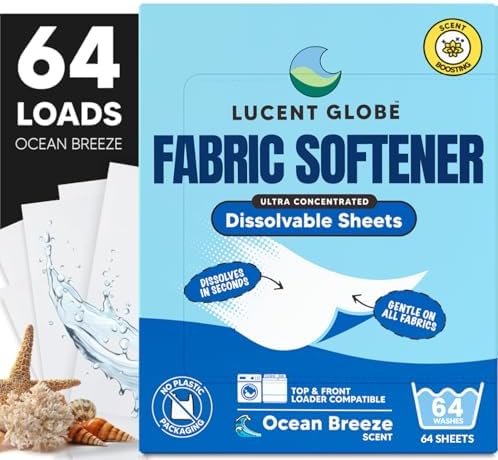 Hojas Suavizantes de Tela Lucent Globe para Lavadora - Suaviza y Perfuma la Ropa, Suave con las Telas y la Piel - Sin Químicos Dañinos - Suavizante - imagen 1