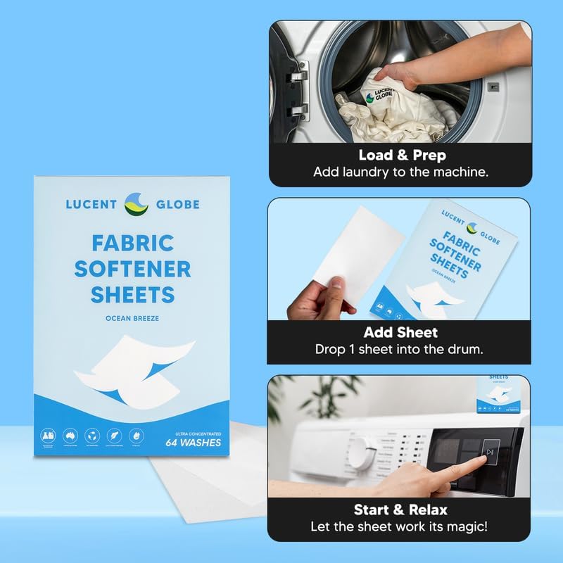 Hojas Suavizantes de Tela Lucent Globe para Lavadora - Suaviza y Perfuma la Ropa, Suave con las Telas y la Piel - Sin Químicos Dañinos - Suavizante - imagen 3