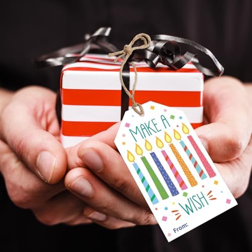 Etiquetas de Regalo de Cumpleaños Fancy Land 60 Pcs Coloridas Etiquetas Colgantes con Cuerdas 2 x 3.5 para Celebrar Fiestas - imagen 3