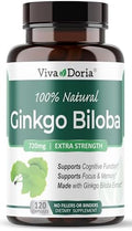 Viva Doria Ginkgo Biloba 720mg, Apoya la Función Cerebral y la Memoria, 120 Cápsulas Vegetales - imagen 1