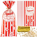Bolsas de Palomitas MAQIHAN 100 Piezas - Bolsas Plásticas para Servir con Cierre, Ideal para Fiestas, Halloween, Navidad y Noche de Película - imagen 1