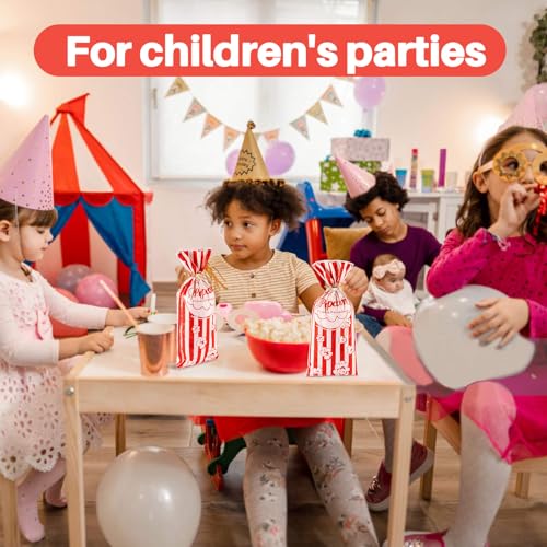 Bolsas de Palomitas MAQIHAN 100 Piezas - Bolsas Plásticas para Servir con Cierre, Ideal para Fiestas, Halloween, Navidad y Noche de Película - imagen 7