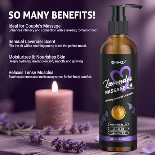 Aceite de Masaje Sensual de Lavanda para Parejas – Aceite Relajante para Masajes, Hidratación Profunda, Aromaterapia, Fórmula No Grasosa, Regalo - imagen 2