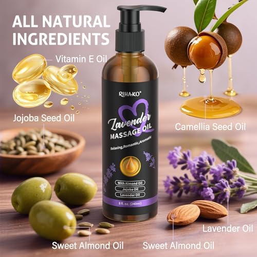 Aceite de Masaje Sensual de Lavanda para Parejas – Aceite Relajante para Masajes, Hidratación Profunda, Aromaterapia, Fórmula No Grasosa, Regalo - imagen 3