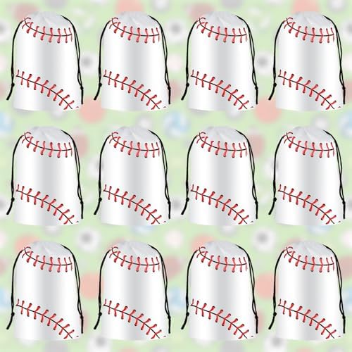 Bolsa de Cuerda Hxezoc para Beisbol - 12 Piezas, Reutilizables y Resistentes al Agua, Perfectas para Fiestas de Cumpleaños Temáticas de Beisbol - imagen 3