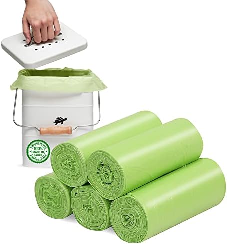 Bolsas de Basura Pequeñas Biodegradables de 4-6 Galones, 20 Litros, Resistentes al Desgarro y Fugas, 100 Piezas, Color Verde - imagen 1