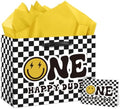 Bolsa de Regalo de Cumpleaños One Happy Dude con Papel de Seda y Tarjeta de Felicitación, Regalos para Niño de 1 Año, Decoraciones para Fiesta de r - imagen 1
