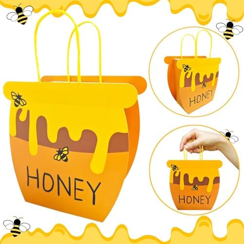 Bolsitas de Favor de Fiesta con Tema de Abejas Bacideler, 8 Piezas, con Asa, para Baby Shower, r Cumpleaños y Bodas - imagen 3
