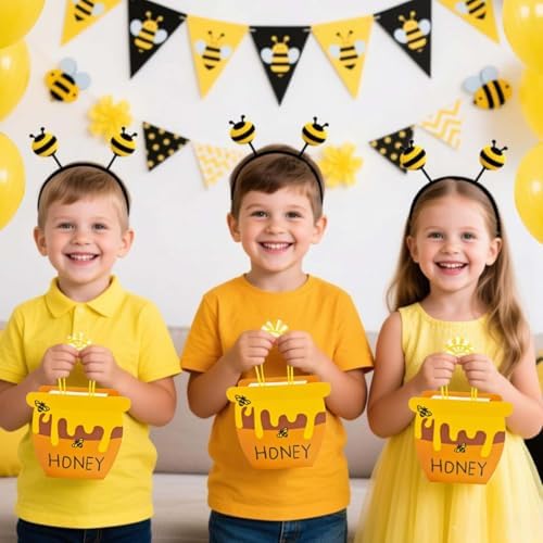 Bolsitas de Favor de Fiesta con Tema de Abejas Bacideler, 8 Piezas, con Asa, para Baby Shower, r Cumpleaños y Bodas - imagen 8