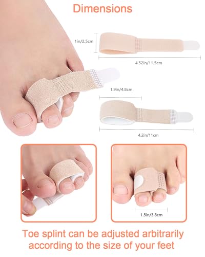Uwbettry 12 Piezas Correctores de Dedo en Martillo, Enderezadores de Dedo, Fajas Protectores Reutilizables para Dedos Rotos y Torcidos - imagen 2