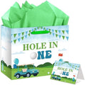 Bolsa de Regalo Hole in One para Cumpleaños, Decoraciones de Golf, Bolsa Grande con Papel de Seda y Tarjeta para Fiestas de 1er Cumpleaños y Baby - imagen 1