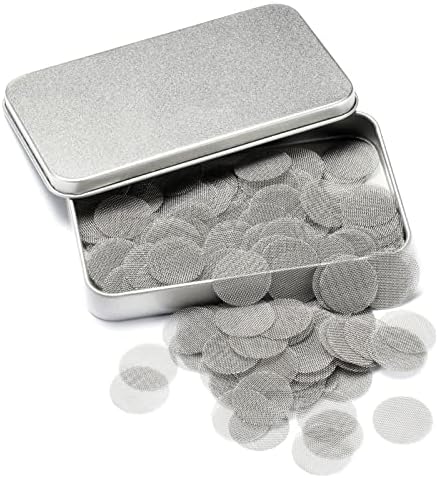 200 Piezas de Pantallas de Acero Inoxidable de 1 Pulgada, Pantallas Metálicas para Pipas con Caja Metálica - imagen 1