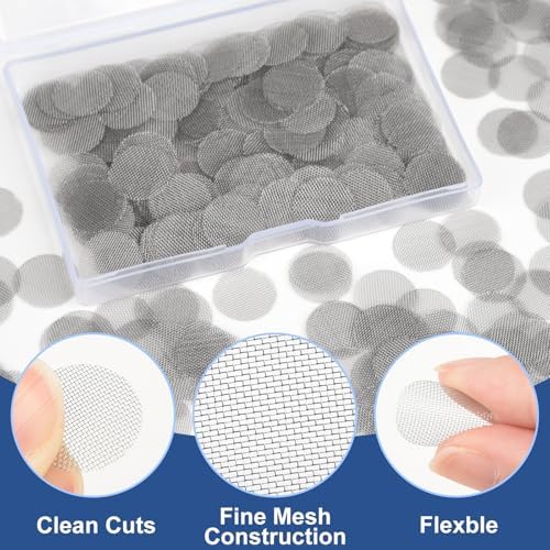 NEBURORA 500 Piezas de Filtros de Pantalla de Acero Inoxidable para Pipas con Caja de Almacenamiento - imagen 3