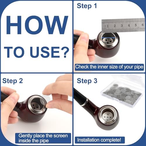 NEBURORA 500 Piezas de Filtros de Pantalla de Acero Inoxidable para Pipas con Caja de Almacenamiento - imagen 4