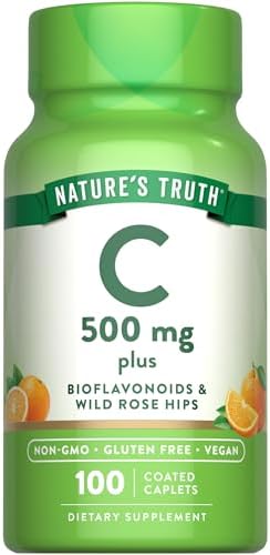 Vitamina C de Nature's Truth con Rosa Mosqueta y Bioflavonoides | 500mg | 100 Tabletas | Vegano, Sin OGM y Sin Gluten - imagen 1