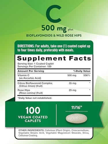 Vitamina C de Nature's Truth con Rosa Mosqueta y Bioflavonoides | 500mg | 100 Tabletas | Vegano, Sin OGM y Sin Gluten - imagen 2
