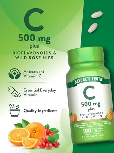 Vitamina C de Nature's Truth con Rosa Mosqueta y Bioflavonoides | 500mg | 100 Tabletas | Vegano, Sin OGM y Sin Gluten - imagen 5
