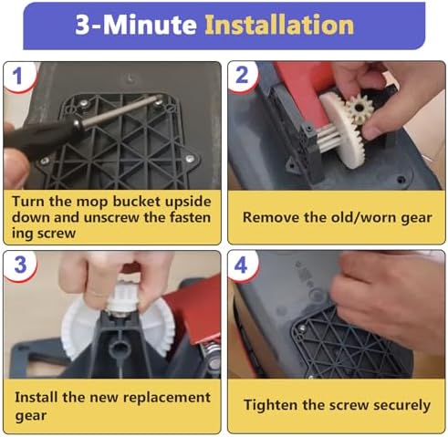 6 Piezas de Repuestos para Mopas Spin, Engranajes de Reemplazo para Cubeta O-Cedar, Reparación de Sprockets para Sistema Easywring - imagen 7