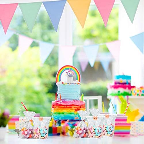 Bolsitas de Celofán JOERSH 200 Piezas, 5x8 Pulgadas Transparentes con Fondo, Puntos Blancos para Galletas, Dulces, Fiestas, Incluye 200 Cintas - imagen 7
