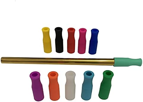 Pajillas de Silicón Reutilizables de 11 Piezas para Popotes de Acero Inoxidable y Cristal, Solo para Popotes de 1/2 Pulgada (12mm) - imagen 4