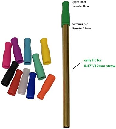 Pajillas de Silicón Reutilizables de 11 Piezas para Popotes de Acero Inoxidable y Cristal, Solo para Popotes de 1/2 Pulgada (12mm) - imagen 6