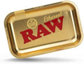 Bandeja de Rolling RAW Ethereal Pequeña – Elegante Bandeja para Cigarrillos - Edición Limitada Acabado Dorado – 11” x 7” - imagen 1