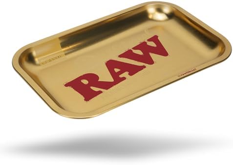 Bandeja de Rolling RAW Ethereal Pequeña – Elegante Bandeja para Cigarrillos - Edición Limitada Acabado Dorado – 11” x 7” - imagen 3