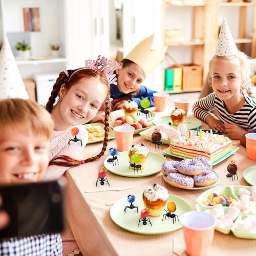 36 Piezas de Palillos de Hormiga, Tenedores para Aperitivos de Fruta, Palillos Reutilizables para Pasteles y Postres, Fiesta de Cumpleaños, Baby - imagen 4