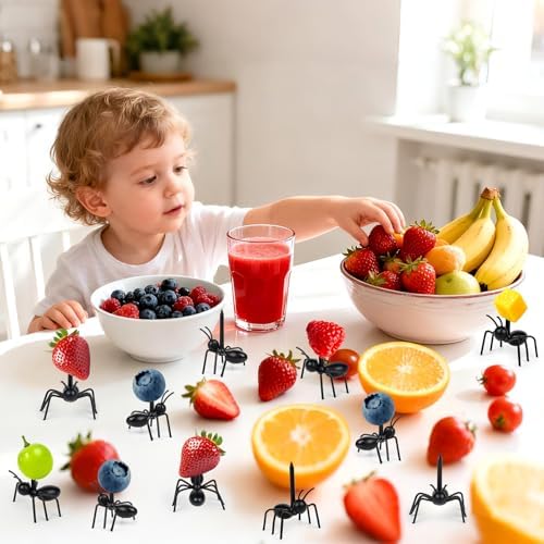36 Piezas de Palillos de Hormiga, Tenedores para Aperitivos de Fruta, Palillos Reutilizables para Pasteles y Postres, Fiesta de Cumpleaños, Baby - imagen 7