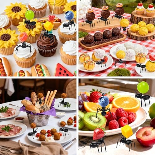 36 Piezas de Palillos de Hormiga, Tenedores para Aperitivos de Fruta, Palillos Reutilizables para Pasteles y Postres, Fiesta de Cumpleaños, Baby - imagen 8