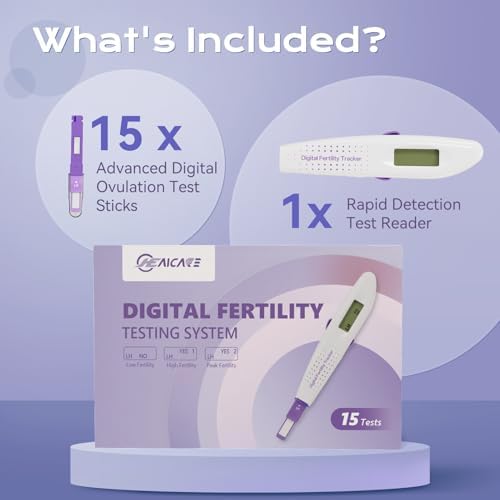 Prueba de Ovulación HealCare LH de Un Solo Paso, Sistema Digital de Fertilidad, 15 Pruebas Digitales y 1 Rastreador de Fertilidad Digital - imagen 2