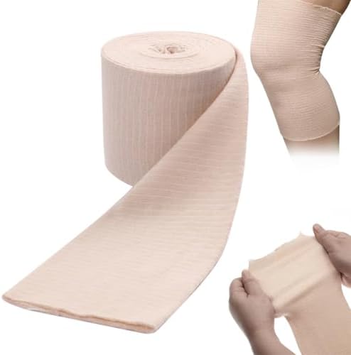 Venda Tubular Soporte Banda Elástica para Deportes, Vendaje Compresivo Transpirable 4 pulgadas x 5.5 yardas para Pierna y Rodilla (Tamaño F) - imagen 1