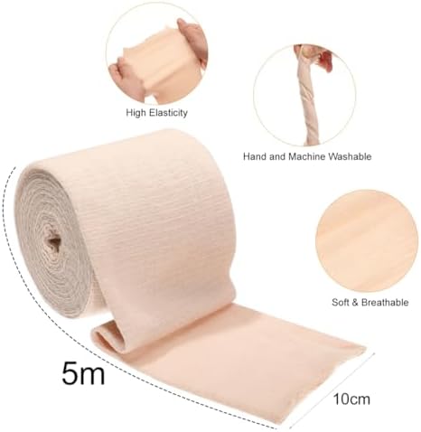 Venda Tubular Soporte Banda Elástica para Deportes, Vendaje Compresivo Transpirable 4 pulgadas x 5.5 yardas para Pierna y Rodilla (Tamaño F) - imagen 2