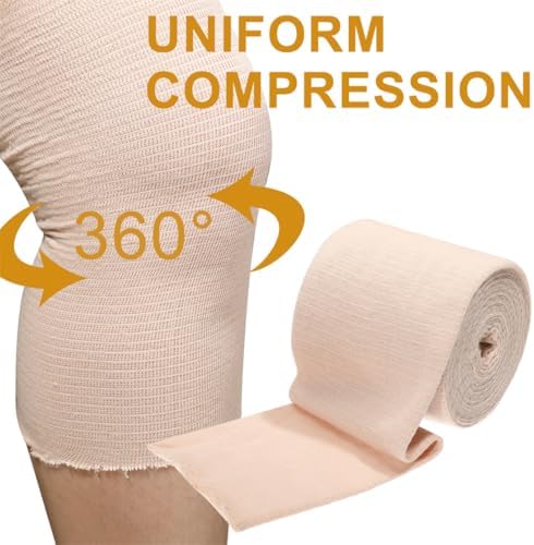 Venda Tubular Soporte Banda Elástica para Deportes, Vendaje Compresivo Transpirable 4 pulgadas x 5.5 yardas para Pierna y Rodilla (Tamaño F) - imagen 3