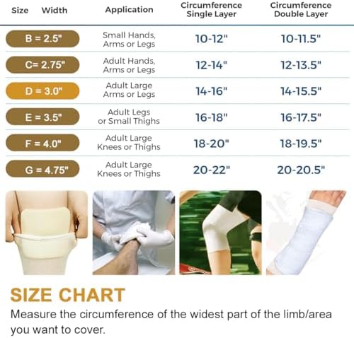Venda Tubular Soporte Banda Elástica para Deportes, Vendaje Compresivo Transpirable 4 pulgadas x 5.5 yardas para Pierna y Rodilla (Tamaño F) - imagen 6