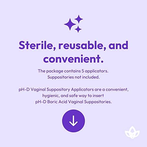 pH-D Salud Femenina - Aplicadores de Supositorios Vaginales, Ideales para Supositorios de Ácido Bórico, Reutilizables, Compatibles con la Mayoría de - imagen 3