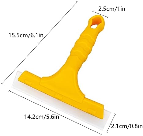 Cuchilla de Silicona CCyanzi Pequeña, Limpiador de Cristales para Ducha, Ventanas y Espejos, 5.5x5.5 pulgadas, Amarillo - imagen 2