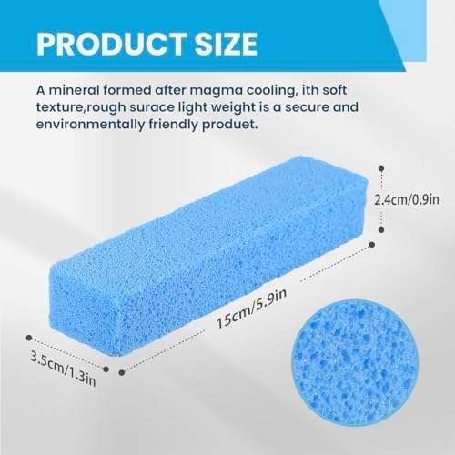 Paquete de 14 Piedras Pómez para Limpiar Inodoros, Elimina Manchas de Agua Dura, Ideal para Inodoros, Bañeras, Parrillas, Albercas y Lavabos (Azul) - imagen 2