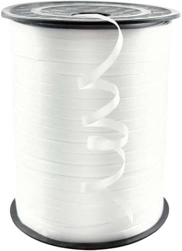 Cinta Rizada Blanca Civoah de 500 Yardas para Regalos y Decoraciones de Cumpleaños, Cinta de 3/16'' para Globos, Manualidades y Moños - imagen 1