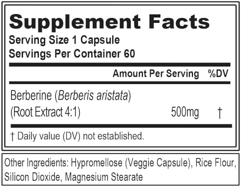 Evlution Nutrition Berberina - Apoya la Salud Cardiaca y General - 500mg de Berberina Pura por Porción - Fórmula Vegana - No Transgénica - Suplemento - imagen 2