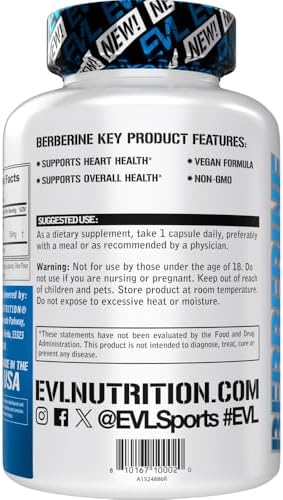 Evlution Nutrition Berberina - Apoya la Salud Cardiaca y General - 500mg de Berberina Pura por Porción - Fórmula Vegana - No Transgénica - Suplemento - imagen 4